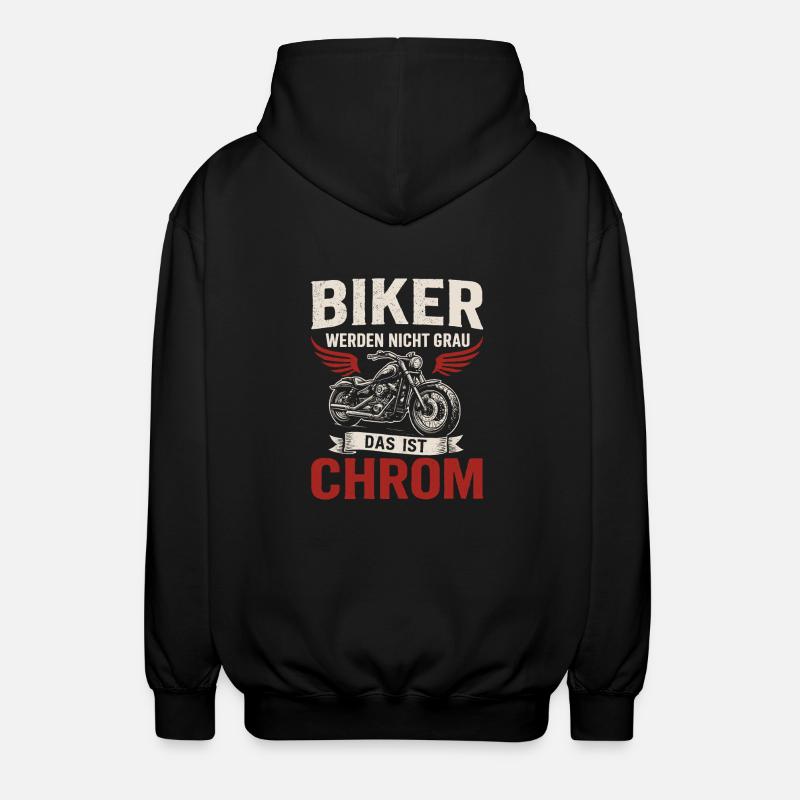 Biker Spruch – Das ist Chrom - Unisex Kapuzenjacke - Schwarz