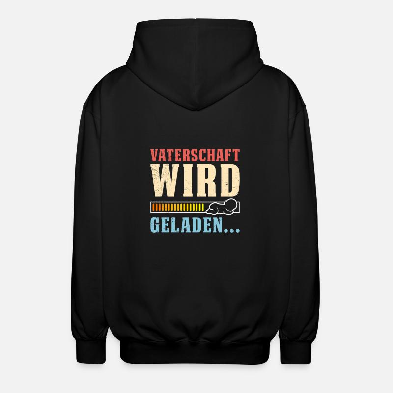 VATERSCHAFT WIRD GELADEN Lustiges - Unisex Kapuzenjacke - Schwarz