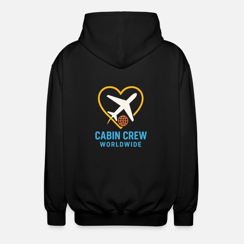 Flugbegleiter Kabinencrew Leben Luftfahrt - Unisex Kapuzenjacke - Schwarz