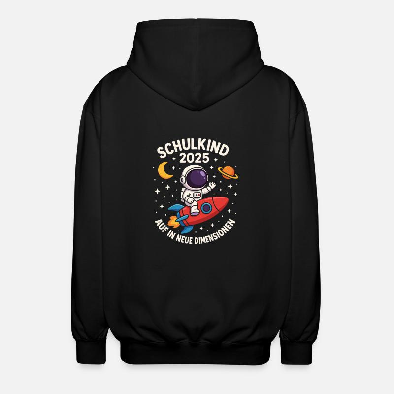 Schoolchild 2025 Astronaut Rocket - Unisex Hooded Jacket - black