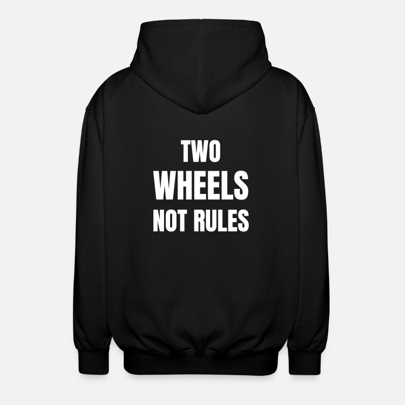 Two wheels no rules - Unisex Kapuzenjacke - Schwarz