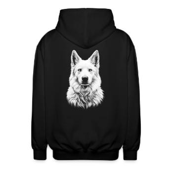Berger Blanc Suisse Portrait White Shepherd - Veste à capuche unisexe - noir - Dos - AI Model Male 185 light (185cm)