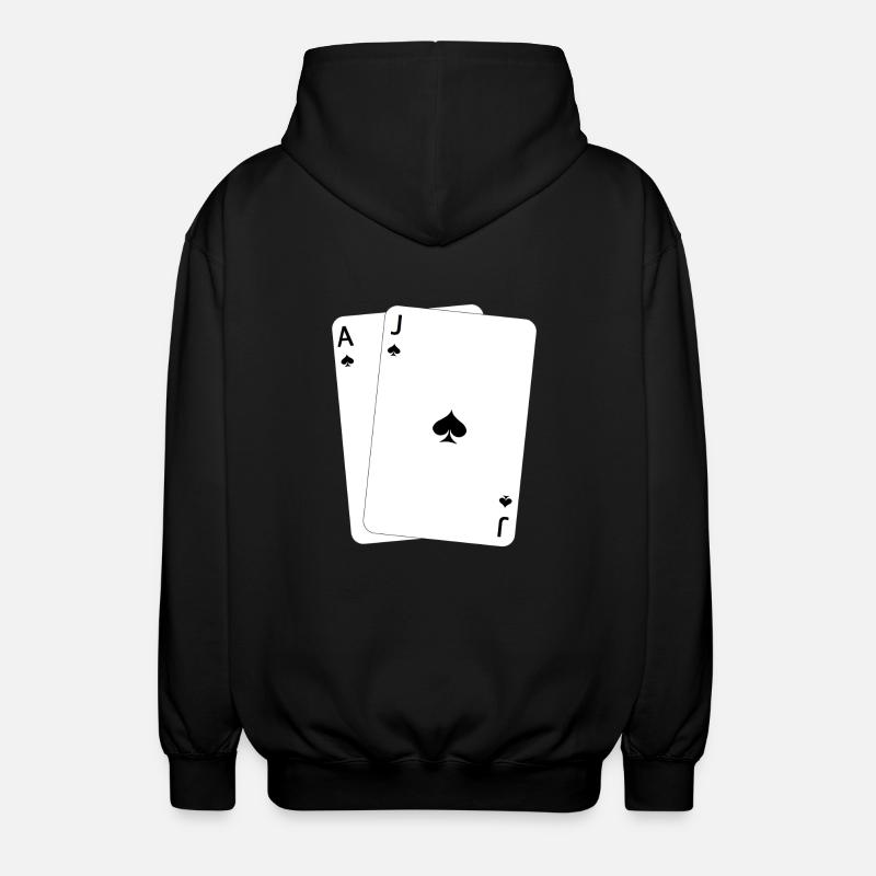 Blackjack AJ - Unisex Kapuzenjacke - Schwarz