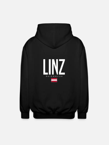 Linz Austria - Unisex Hooded Jacket - black