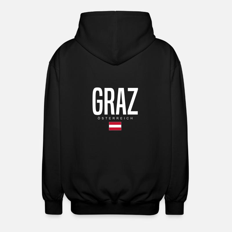 Graz, Autriche - Veste à capuche unisexe - noir