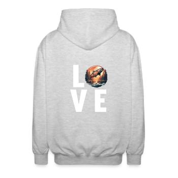Salmon Salmon - Unisex Hooded Jacket - light heather grey - Back - AI Model Male 185 light (185cm)