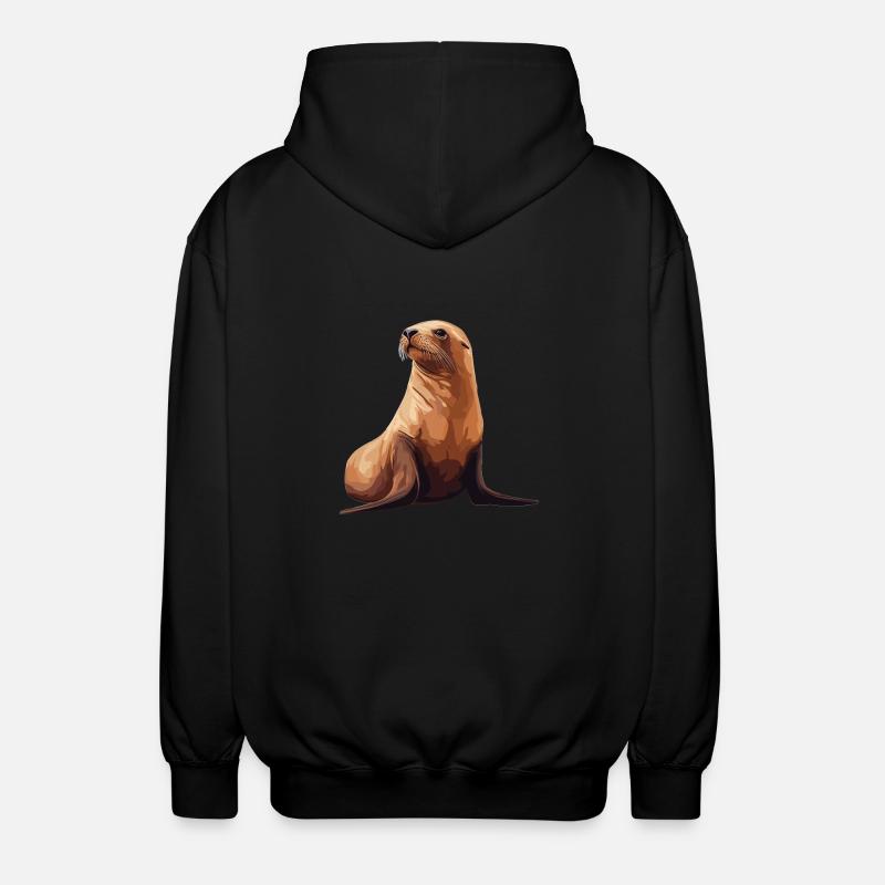 Seelöwen Seelöwe - Unisex Kapuzenjacke - Schwarz