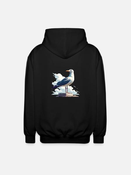 Möwen Möwe - Unisex Kapuzenjacke - Schwarz