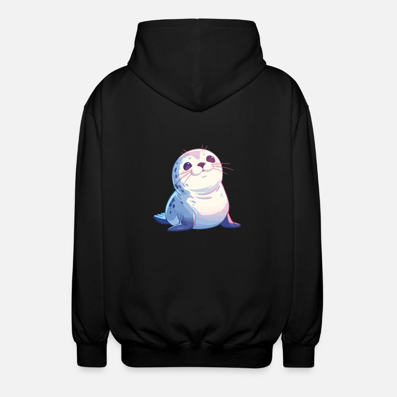 Seals, Seal - Unisex Hooded Jacket - black