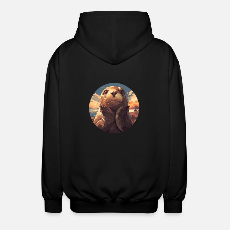 Robben Robbe - Unisex Kapuzenjacke - Schwarz