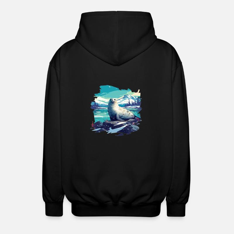 Seals, Seal - Unisex Hooded Jacket - black