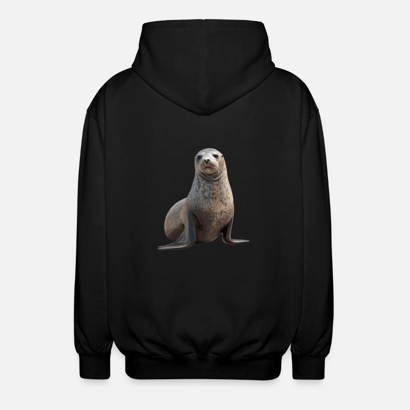 Seals, Seal - Unisex Hooded Jacket - black