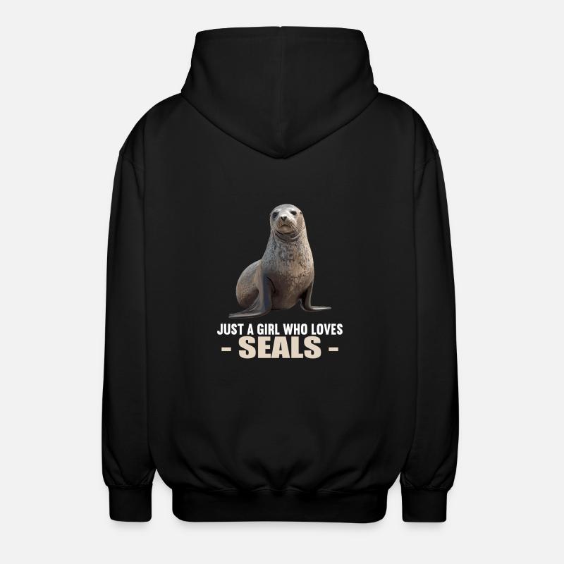 Seals, Seal - Unisex Hooded Jacket - black