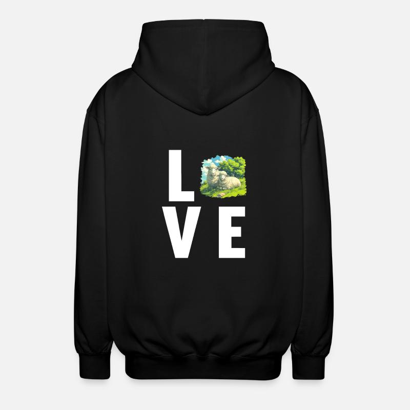Schafe Schaf - Unisex Kapuzenjacke - Schwarz