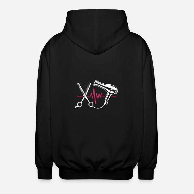 Coupe de cheveux de coiffeur - Veste à capuche unisexe - noir
