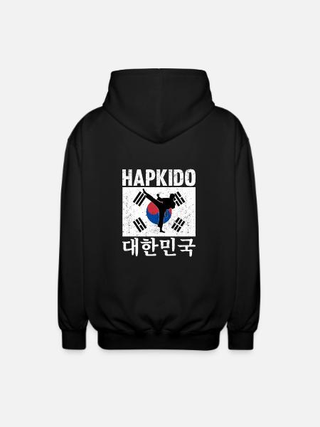 Hapkido Korean Martial Art - Unisex Hooded Jacket - black