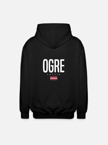Ogre, Latvia - Unisex Hooded Jacket - black
