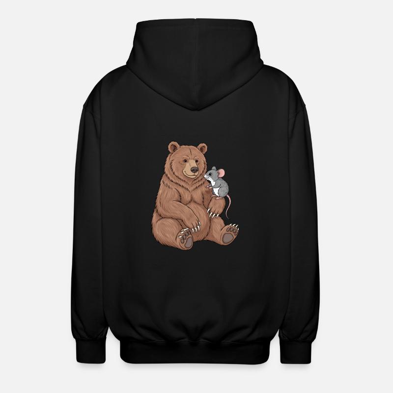 Bär und Maus - Unisex Kapuzenjacke - Schwarz