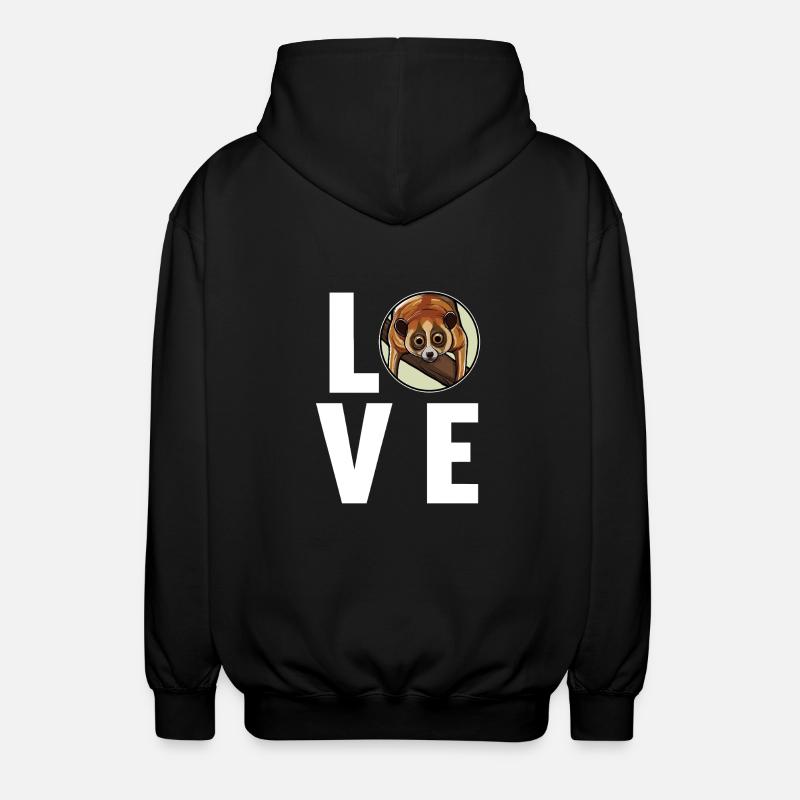Plumploris Loris - Unisex Kapuzenjacke - Schwarz