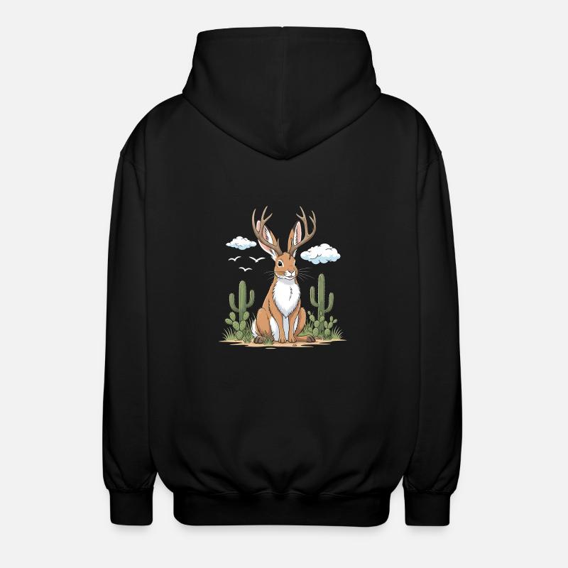 Jackalope Wüste - Unisex Kapuzenjacke - Schwarz