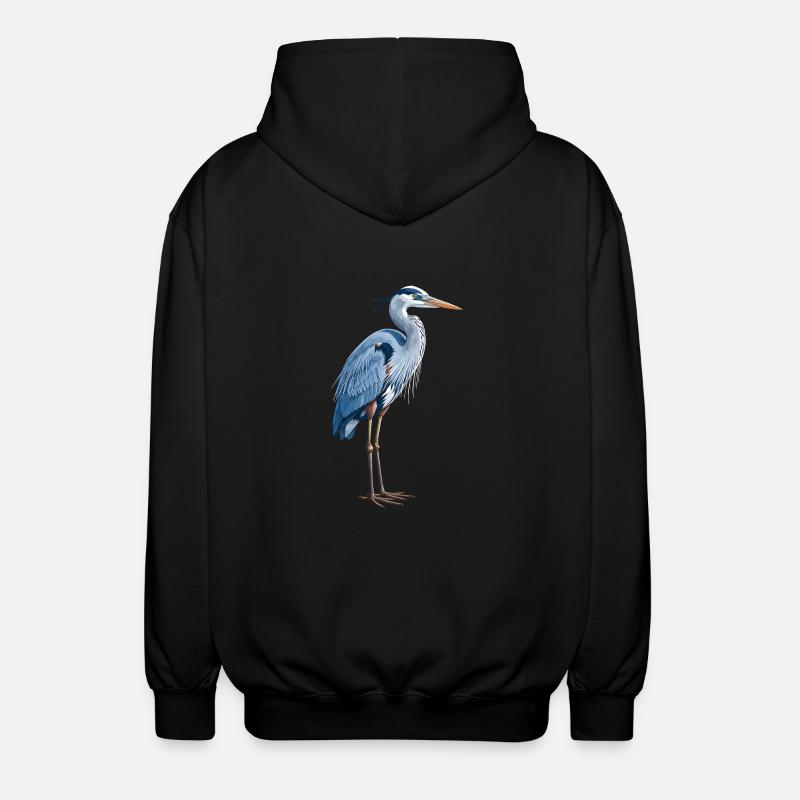 Héron bleu élégant - Veste à capuche unisexe - noir