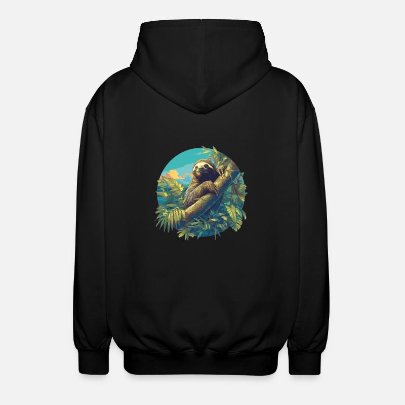 Faultiere Faultier - Unisex Kapuzenjacke - Schwarz