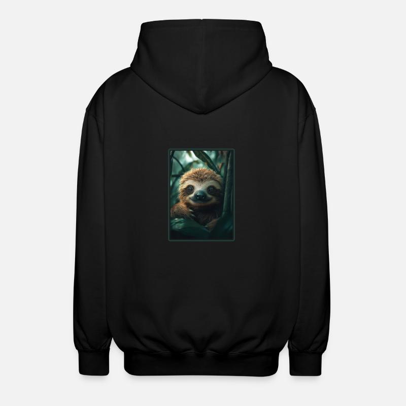 Sloths Sloth - Unisex Hooded Jacket - black