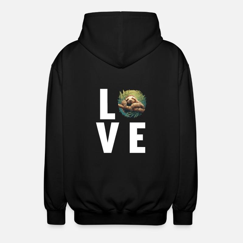 Sloths Sloth - Unisex Hooded Jacket - black