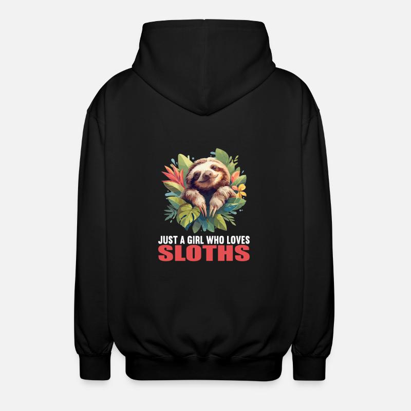 Faultiere Faultier - Unisex Kapuzenjacke - Schwarz
