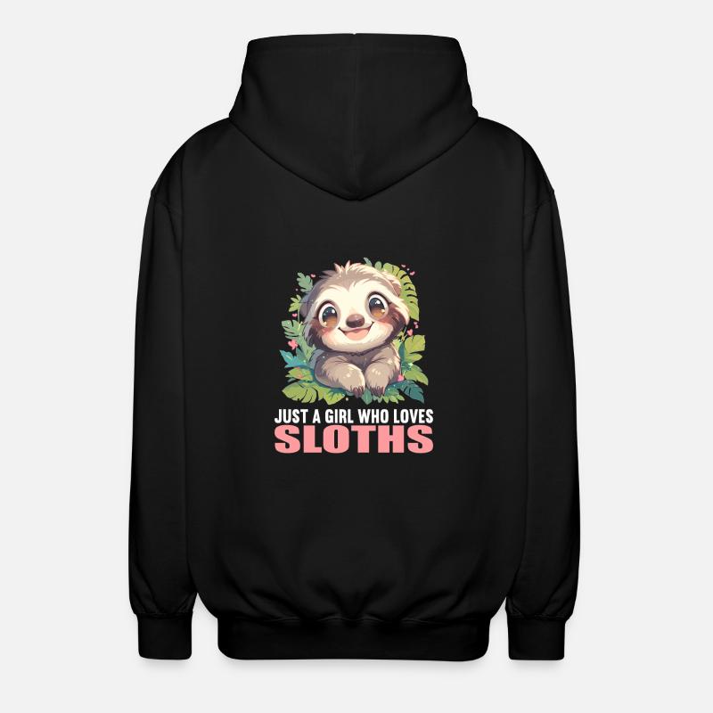 Faultiere Faultier - Unisex Kapuzenjacke - Schwarz