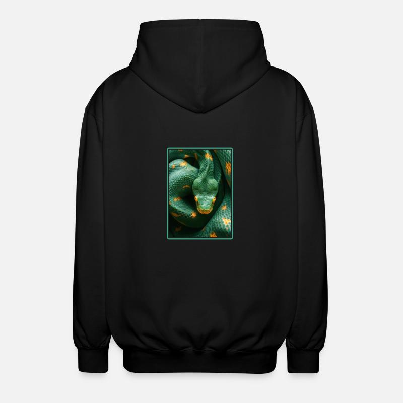 Schlangen Schlange - Unisex Kapuzenjacke - Schwarz