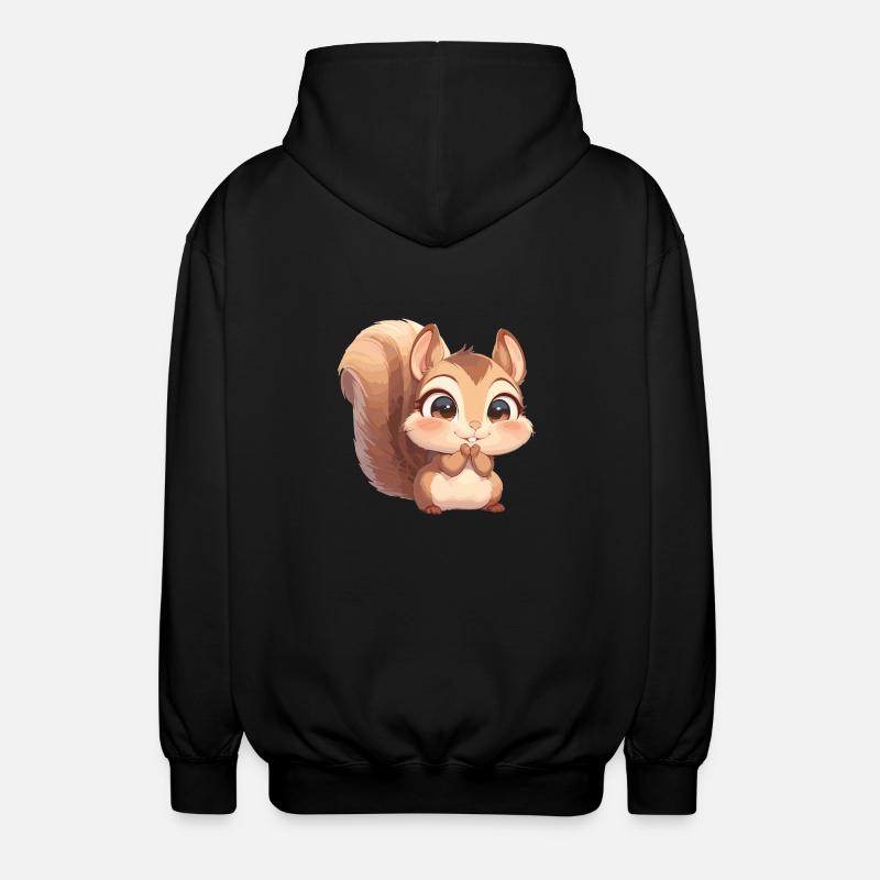 Squirrel - Unisex Hooded Jacket - black