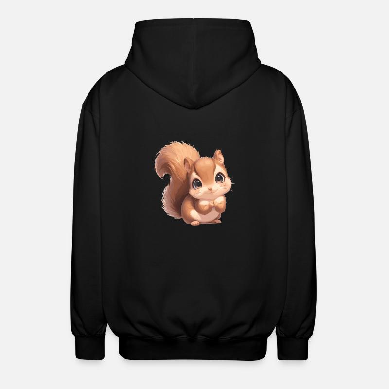 Squirrel - Unisex Hooded Jacket - black