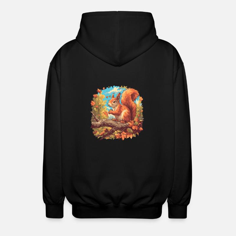 Eichhörnchen - Unisex Kapuzenjacke - Schwarz