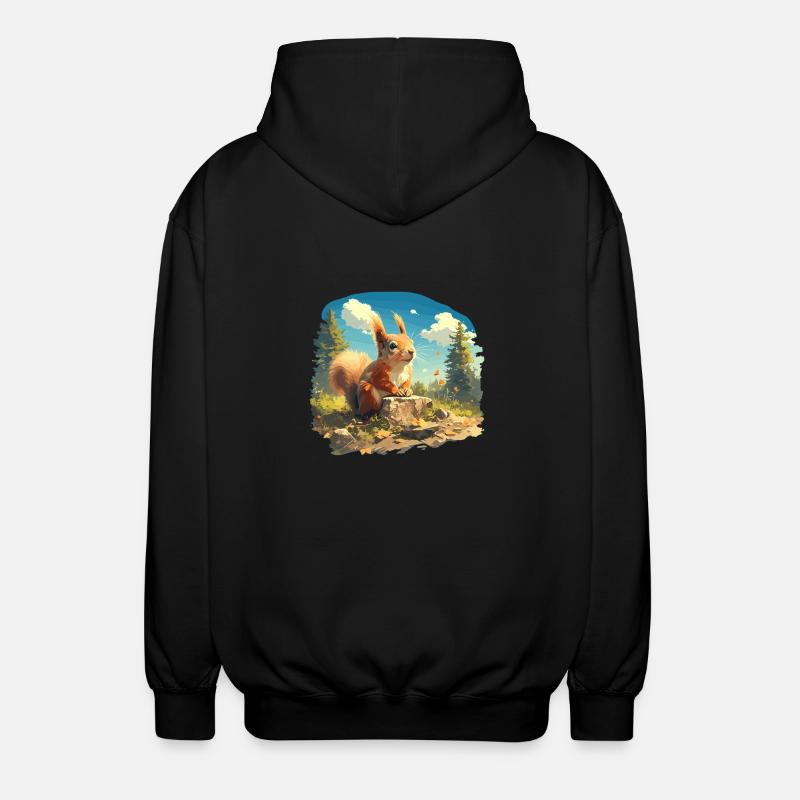 Squirrel - Unisex Hooded Jacket - black