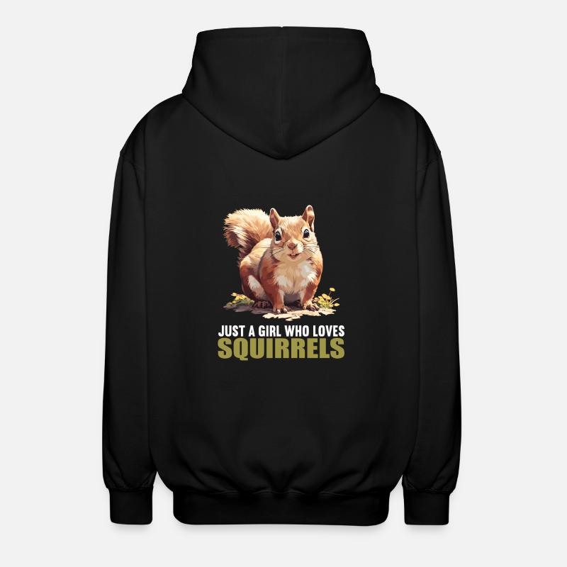 Squirrel - Unisex Hooded Jacket - black