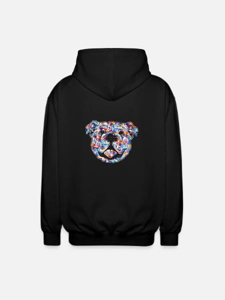 Old English Bulldog - Unisex Hooded Jacket - black
