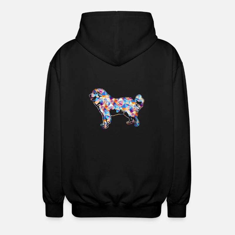 Great Pyrenees Geometric - Unisex Hooded Jacket - black