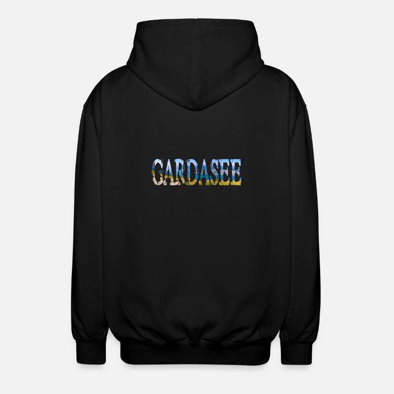 Lake Garda Italy - Unisex Hooded Jacket - black