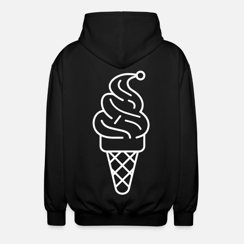 Ice cream cone Drawing - Unisex Hooded Jacket - black