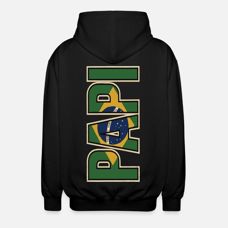 PAPI Brasil – Style rétro avec drapeaux - Veste à capuche unisexe - noir