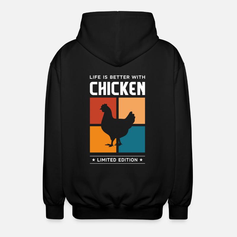 Chicken - Unisex Hooded Jacket - black