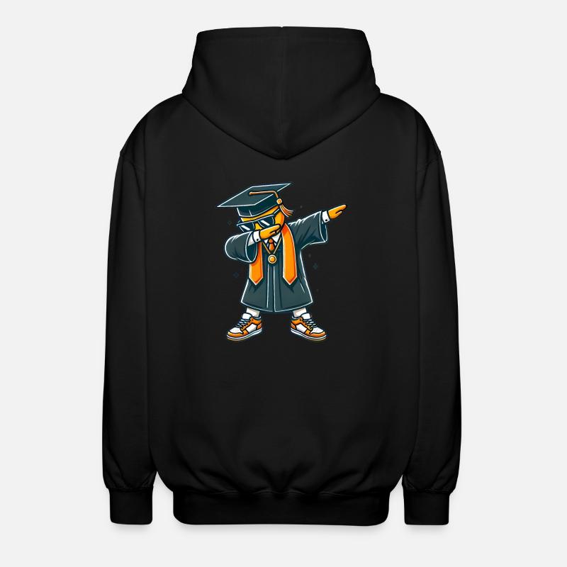 Cool Graduate Dab Pose Illustration - Unisex Hooded Jacket - black