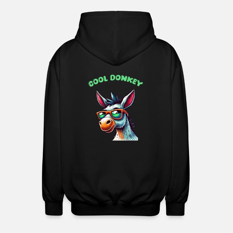 Âne Bande Dessinée Cool - Veste à capuche unisexe - noir