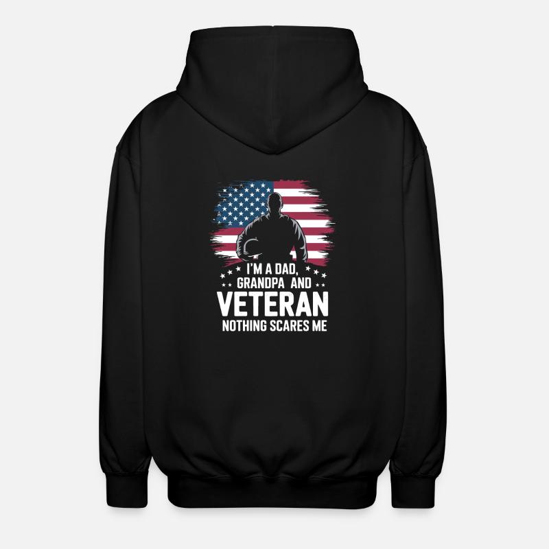Soldat militaire vétéran - Veste à capuche unisexe - noir