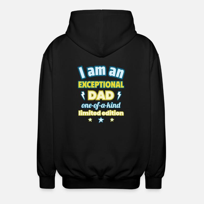 Exceptional Dad, Father's Day Gift - Unisex Hooded Jacket - black