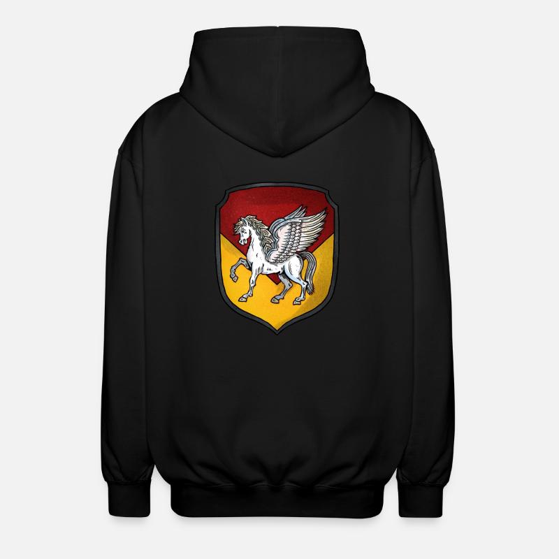 Wappen silber Pegasus - Unisex Kapuzenjacke - Schwarz