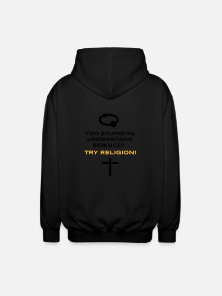Science vs. Religion - Unisex Kapuzenjacke - Schwarz