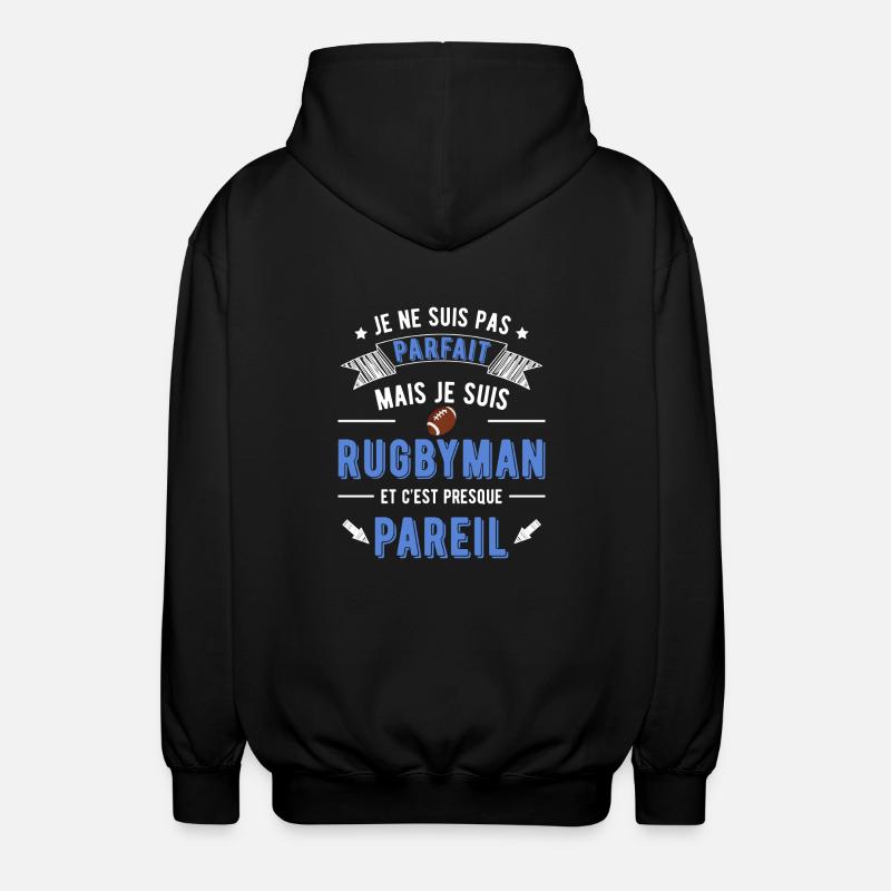 Pas parfait rugbyman cadeau - Veste à capuche unisexe - noir