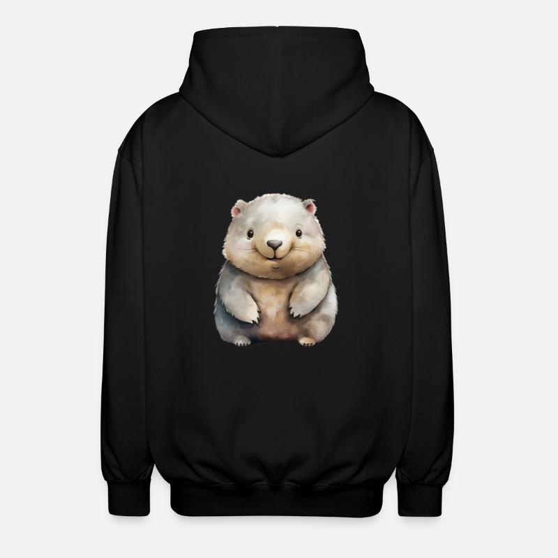 Wombat Class Class Animal Wombat - Unisex Hooded Jacket - black